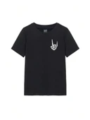 Baskılı Kadın T-shirt - Siyah thumbnail 2