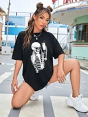 Baskılı Kadın T-shirt - Siyah thumbnail 3