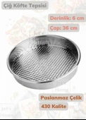 Çiğ Köfte Tepsisi 36 cm Paslanmaz Çelik thumbnail 1