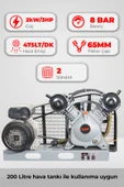 GAP Kompresör Çift Piston Kafa Grubu 3Hp 8 Bar G2065B thumbnail 1