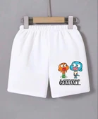 Kadın Beli Lastikli Baskılı Mini Şort - Beyaz thumbnail 1
