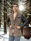 Erkek Nubuk Deri Ceket - Siyah thumbnail 3
