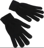 Unisex Triko Dokuma Eldiven - Siyah thumbnail 2