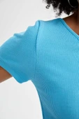 Defacto Slim Fit Basic Tek Omuzlu Tişört Y7469AZ22SM thumbnail 6