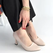Ulba Bej Cilt Stiletto Ayakkabı thumbnail 4