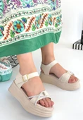Luno Bej Cilt Kemerli Sandalet thumbnail 2