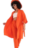 Rahat Kesim Kimono Üst - TURUNCU thumbnail 3