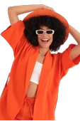Rahat Kesim Kimono Üst - TURUNCU thumbnail 1