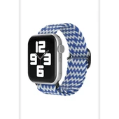 Newface Apple Watch 38mm Star Kordon - Zigzag Beyaz-Mavi thumbnail 2