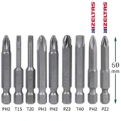 Matkap Bits Uç Vidalama Ucu Düz Yıldız Torx Uç Set (9 PARÇA) thumbnail 2