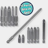 Matkap Bits Uç Vidalama Ucu Düz Yıldız Torx Uç (13 PARÇA) thumbnail 1