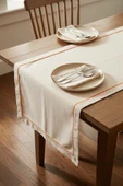 Turuncu Biyeli Krem Runner 50×130 cm thumbnail 2