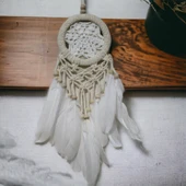 Rüya Kovan Dream Catcher Beyaz Kuş Tüylü thumbnail 2