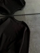 Kışlık Bisiklet Yaka Üç İplik Basic Sweatshirt - Siyah thumbnail 5