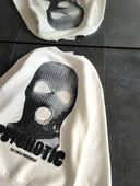 Kışlık Bisiklet Yaka Baskılı Sweatshirt - Beyaz thumbnail 1