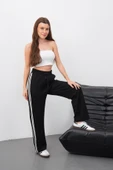 Yandan çift şeritli pantolon siyah thumbnail 2