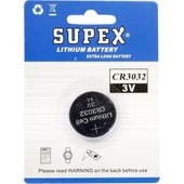 Supex CR3032 3V Lityum Düğme Pil Tekli Paket thumbnail 1