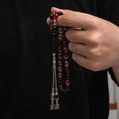 Gümüş Püskül Sıkma Kehribar Tesbih thumbnail 2