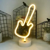 Neon Gitar Masa Lambası PİL+USB thumbnail 1
