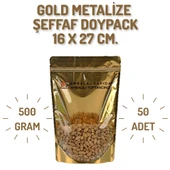 16x27 Gold Şeffaf Metalize Doypack - 50 Adet thumbnail 1