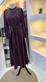 Misswhence 39842 Cupro Elbise bordo thumbnail 6
