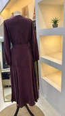 Misswhence 39842 Cupro Elbise bordo thumbnail 4