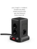 Kule Tipi Çoklu Priz – 3 USB-A + 1 Type-C, Akım Korumalı thumbnail 3