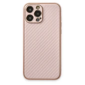 Newface iPhone 13 Pro Kılıf Coco Karbon Silikon - Pembe thumbnail 1