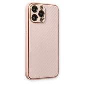 Newface iPhone 13 Pro Max Kılıf Coco Karbon Silikon - Pembe thumbnail 2