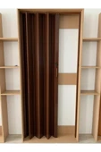 Akordeon Kapı Kibar Modeli, Ceviz Ahşap Desenli, 84x216cm thumbnail 2