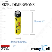 Maxycell 10 Adet  27A Alkalin Piller 12V thumbnail 6