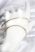 Gold Renk Pirinç El Bileziği thumbnail 2