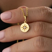 Gümüş Gold Minimal Yıldız Kadın Kolye thumbnail 2