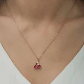 Gümüş Rose Kiraz Figürlü Meyve Kolye thumbnail 2