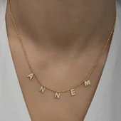 ​Gümüş Gold Annem Yazılı Bayan Kolye thumbnail 4