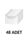 48 Adet Şeffaf A4 Çıtçıtlı Dosya Zarf Dosya thumbnail 1