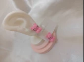 PEMBE KEDİLİ KÜPE thumbnail 2