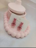 PEMBE TAVŞANLI KÜPE thumbnail 1