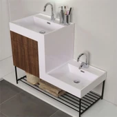 Kobos Up-Down 100 cm Banyo Dolabı Seti New Dark Walnut thumbnail 4