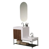 Kobos Up-Down 100 cm Banyo Dolabı Seti New Dark Walnut thumbnail 1