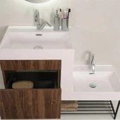 Kobos Up-Down 100 cm Banyo Dolabı Seti New Dark Walnut thumbnail 6