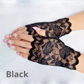 Siyah Dantel Parmaksız Kısa Eldiven thumbnail 3
