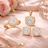 Gümüş Rose Kare Montür Kadın Set thumbnail 2