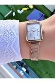 Dikdörtgen Kadın Hasır Kordon Kol Saati  Rose thumbnail 2