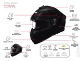 SMK TYPHOON SOLID MAT GRİ KAPALI KASK (GÜNEŞ VİZÖRLÜ) thumbnail 2