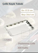 Köşeli Kayık Tabak 24,4 cm Paslanmaz Çelik Tabak thumbnail 1