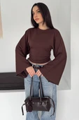 Kadın İspanyol Kol Crop Bluz thumbnail 2
