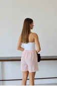 Müslin kumaş şort bağcıklı pembe pt thumbnail 3