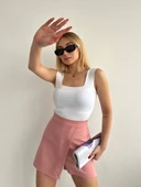 Kapaklı şort etek pudra s208 thumbnail 5