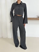 Gömlek yaka kaplama düğmeli takım antrasit thumbnail 7